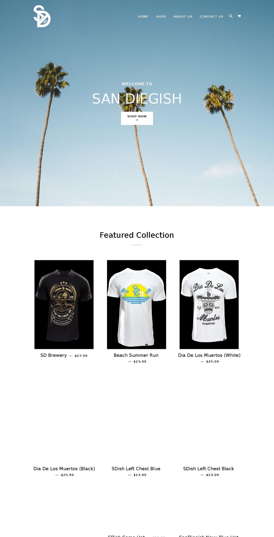 sandiegish.com — Shopify storefront screenshot