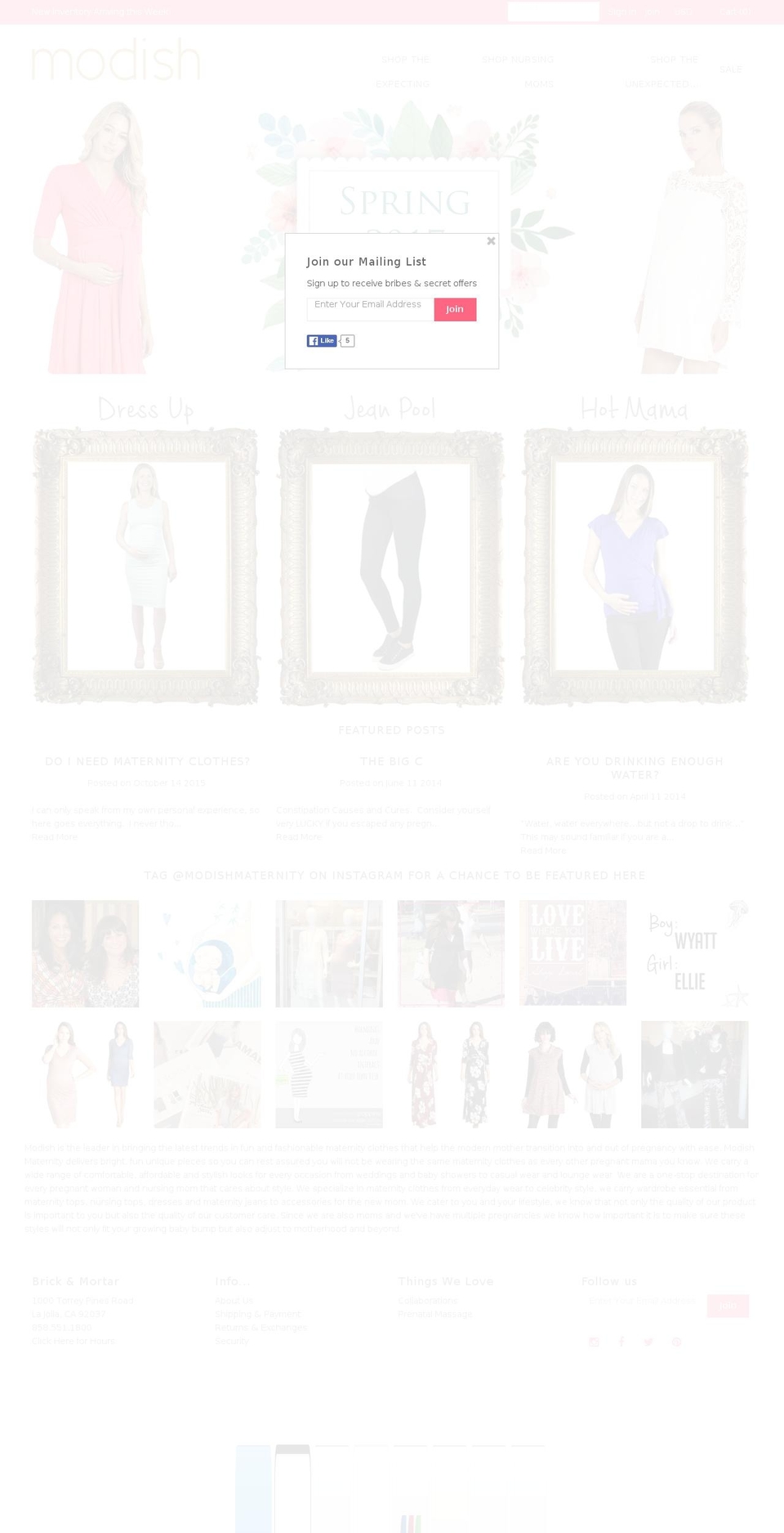 sandiegomaternity.com shopify website screenshot