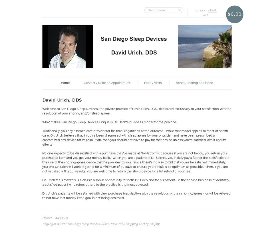 sandiegosleepcenter.com shopify website screenshot