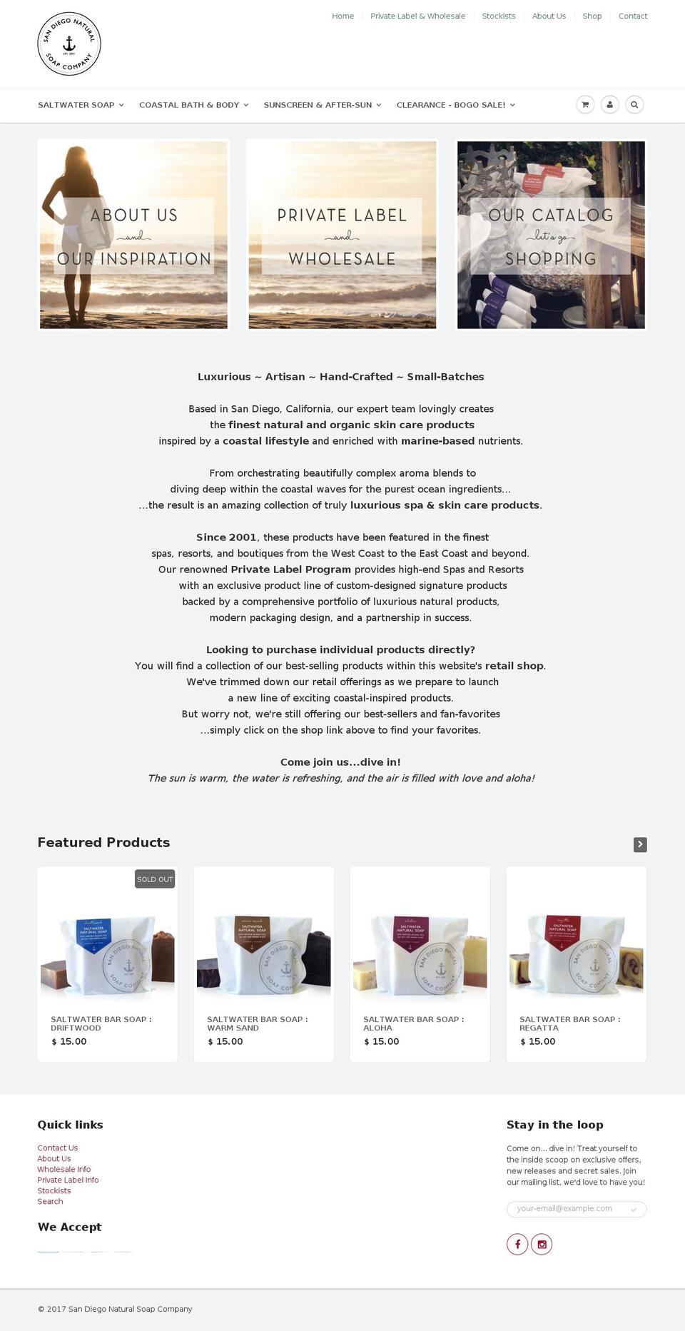 sandiegosoap.com shopify website screenshot