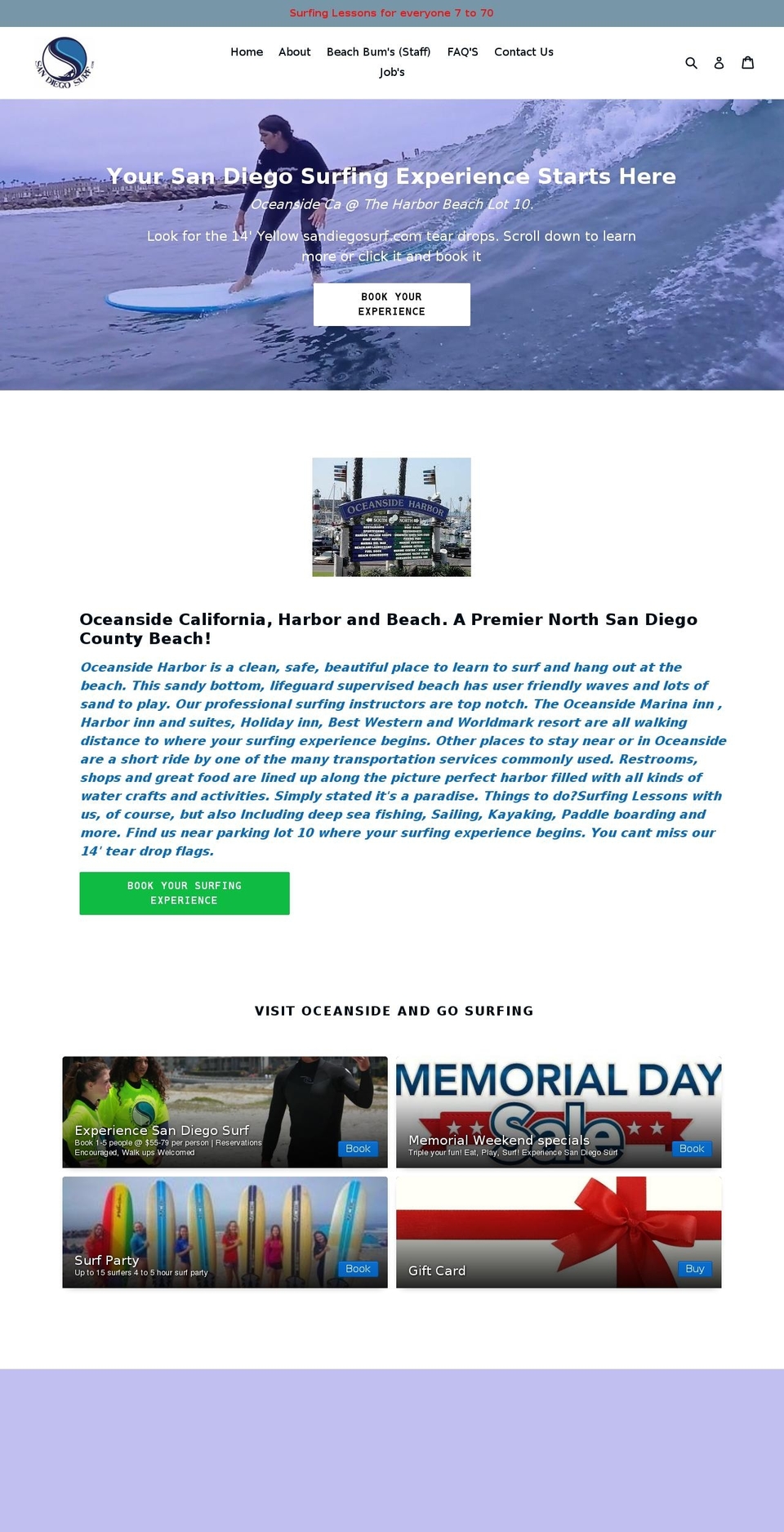 sandiegosurf.com — Shopify storefront screenshot