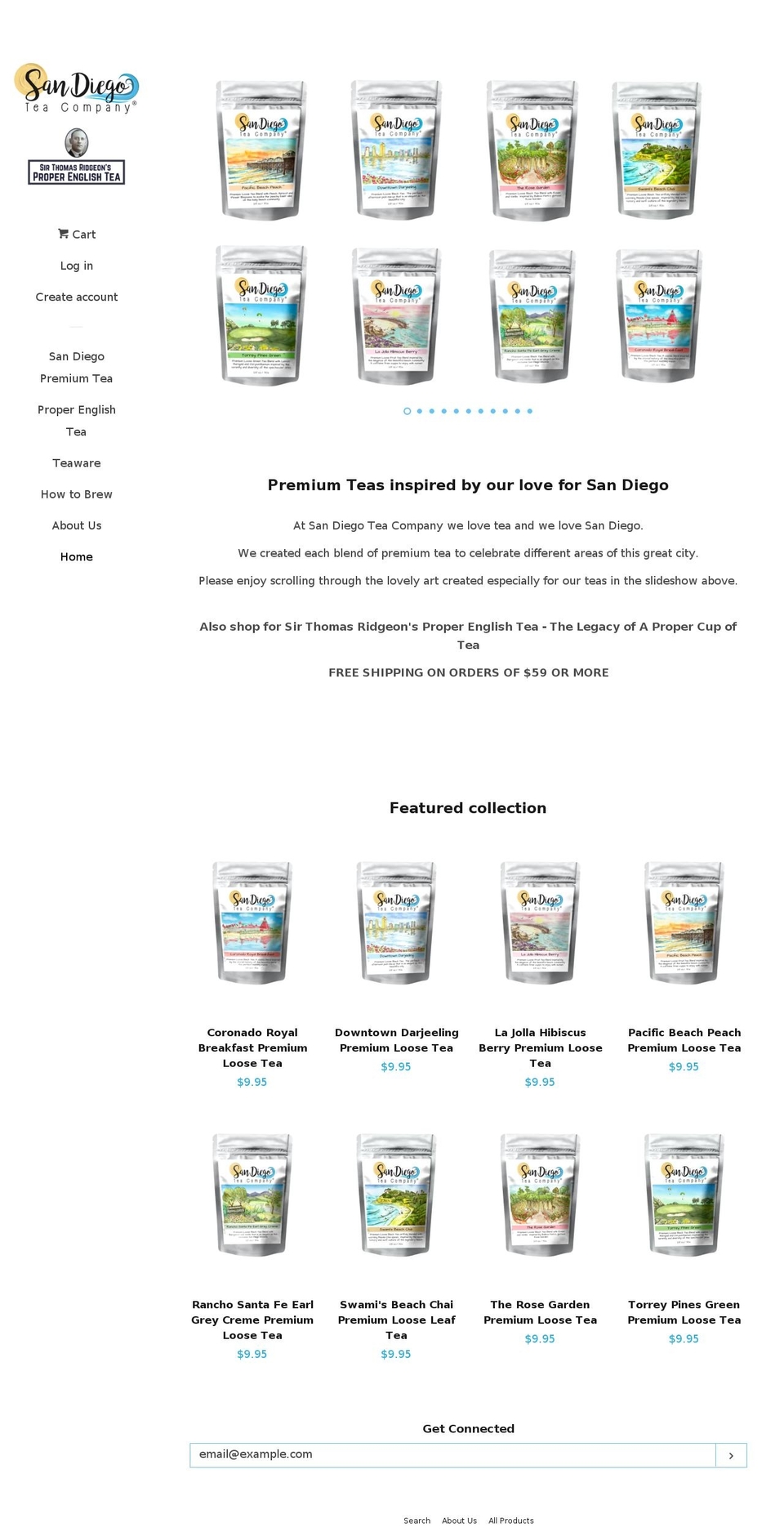 sandiegotea.com — Shopify storefront screenshot