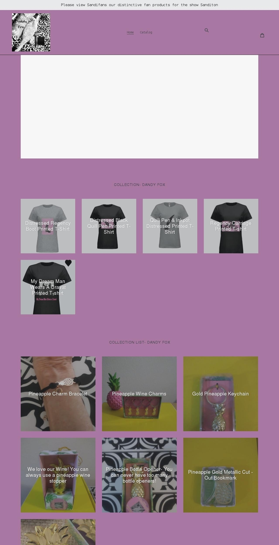 sandifans.com shopify website screenshot