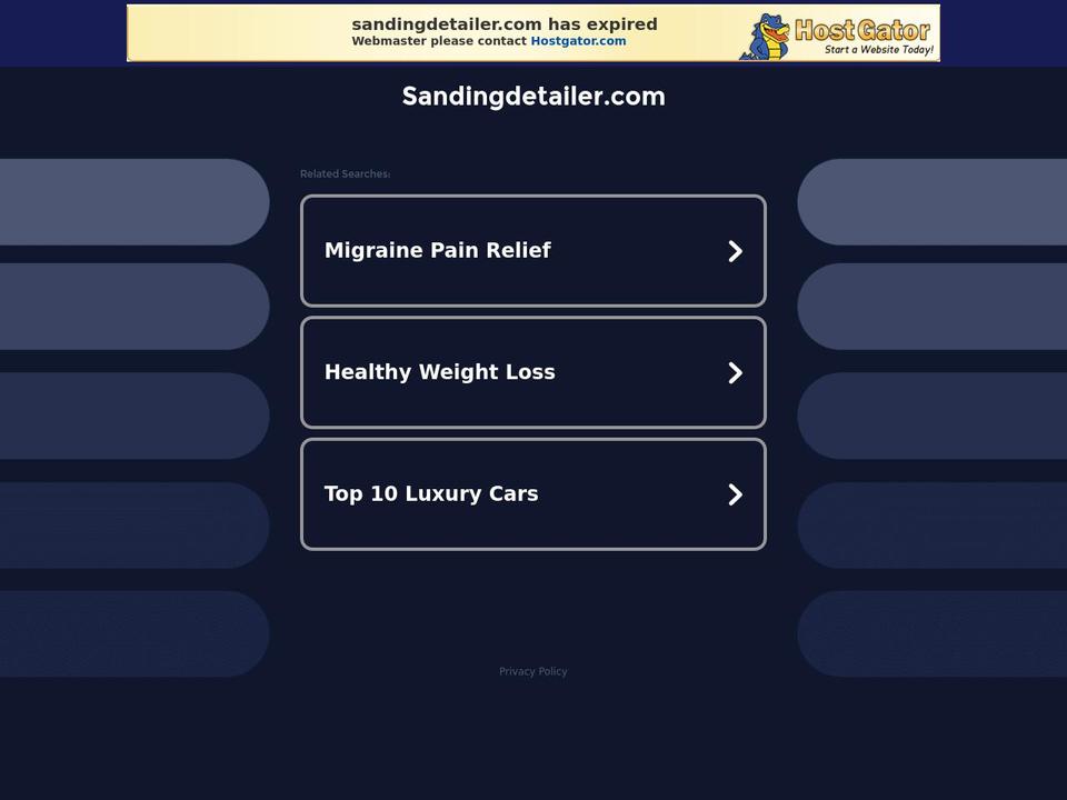 sandingdetailer.com shopify website screenshot