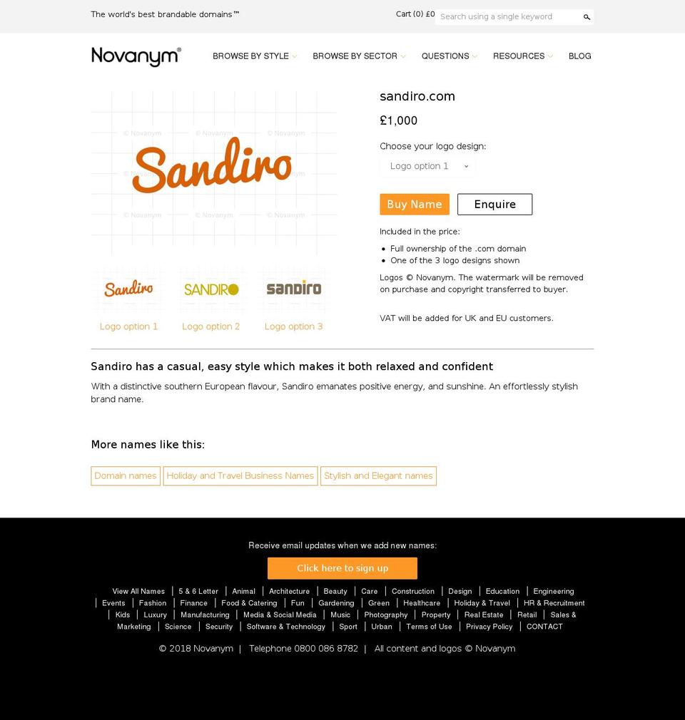 sandiro.com — Shopify storefront screenshot