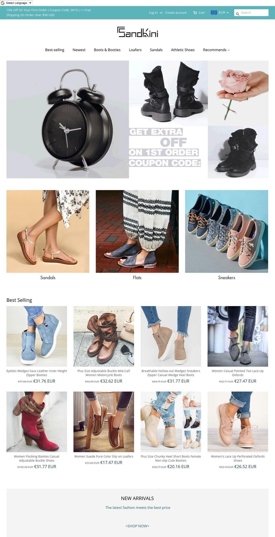 sandkini.com — Shopify storefront screenshot