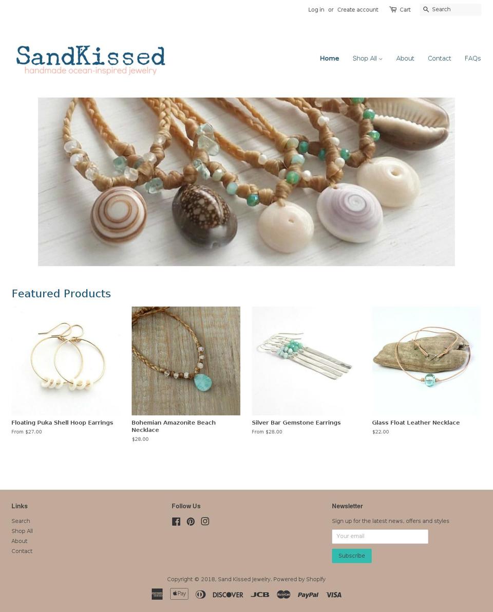 sandkissedjewelry.com — Shopify storefront screenshot