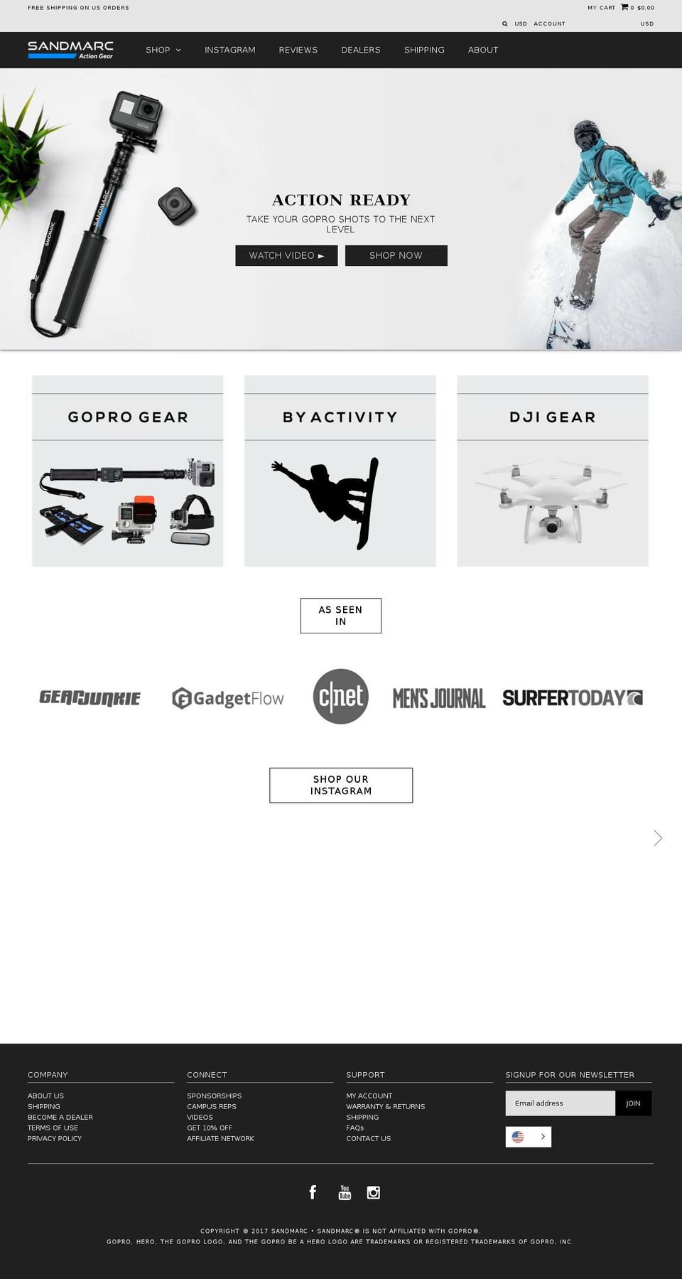 sandmarc.com shopify website screenshot