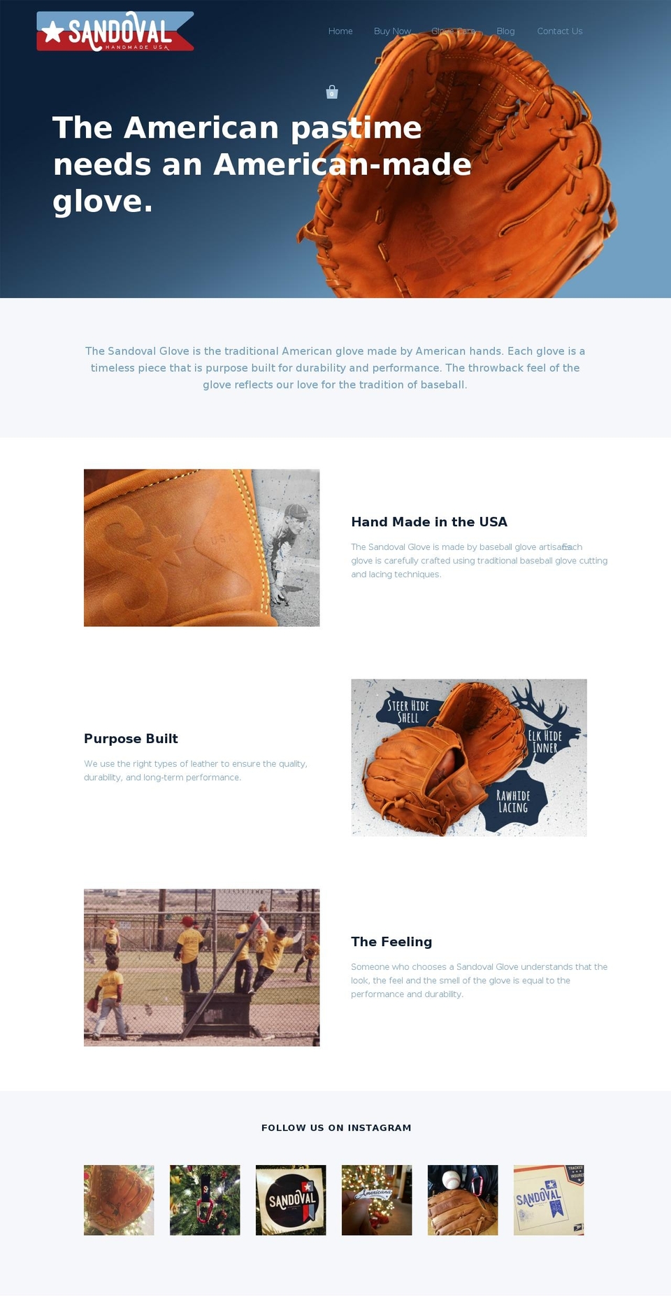 sandovalgloves.com shopify website screenshot