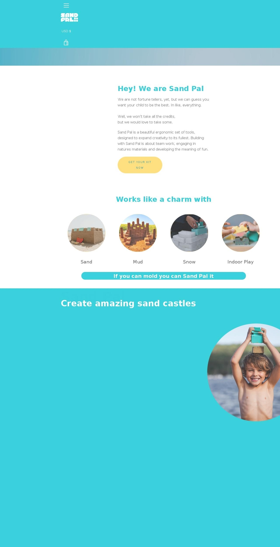 sandpal.com shopify website screenshot