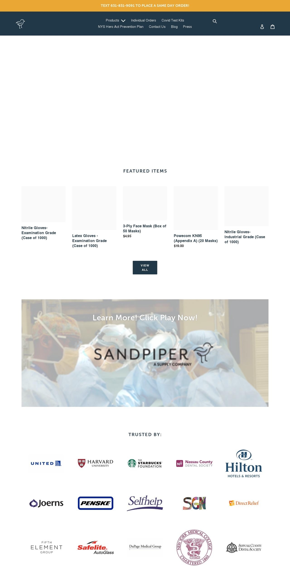 sandpipernow.com shopify website screenshot