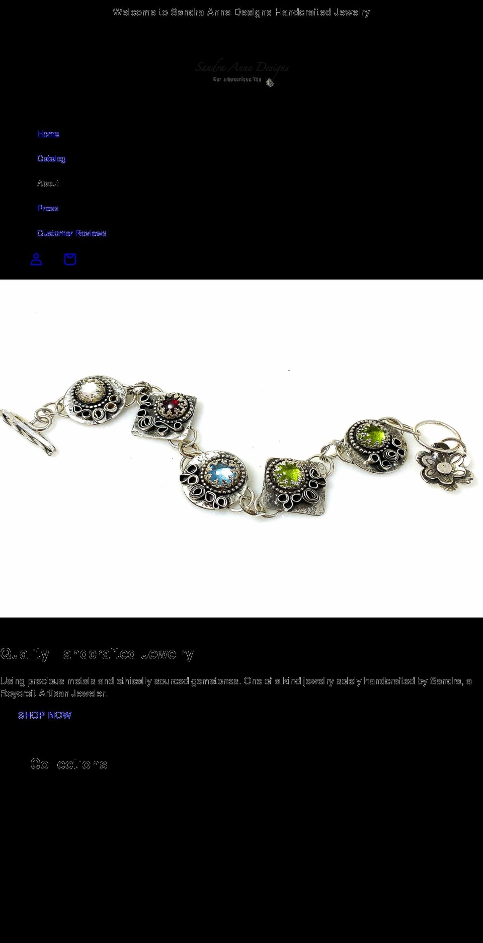 sandraannedesigns.com shopify website screenshot