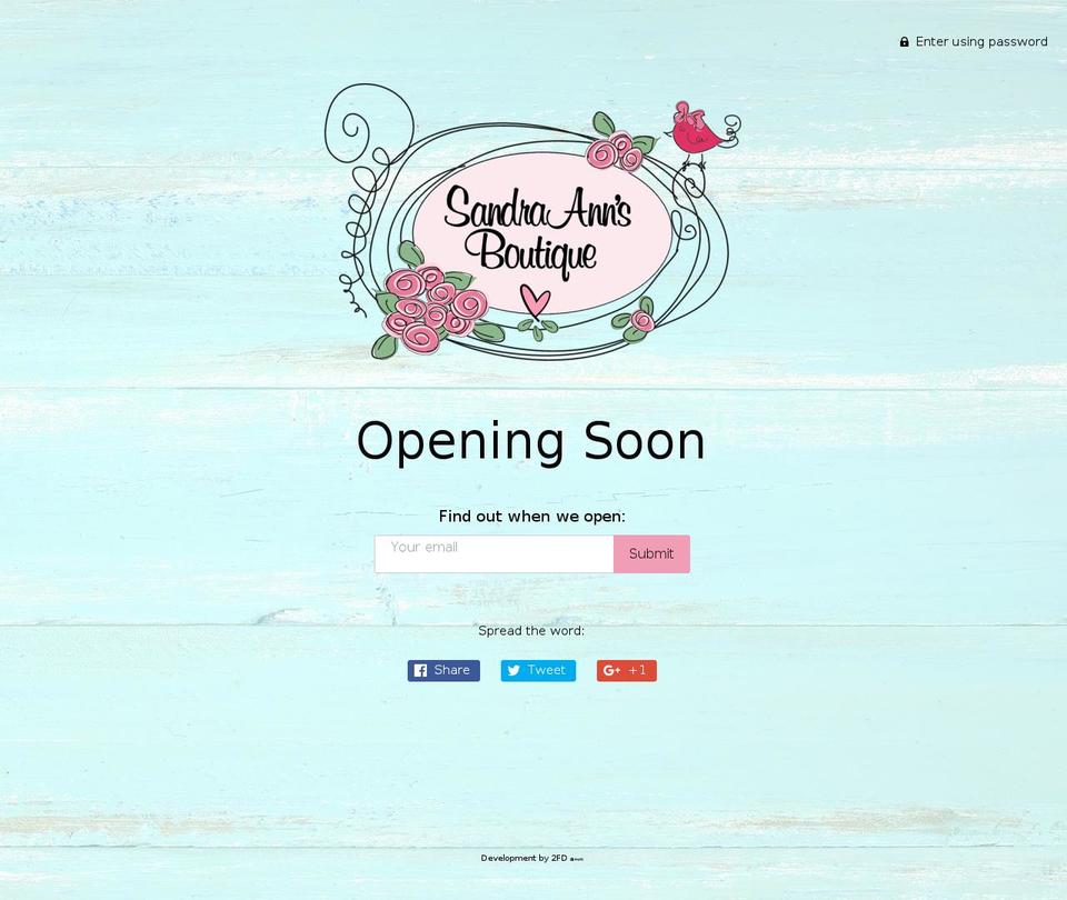 sandraanns.com shopify website screenshot