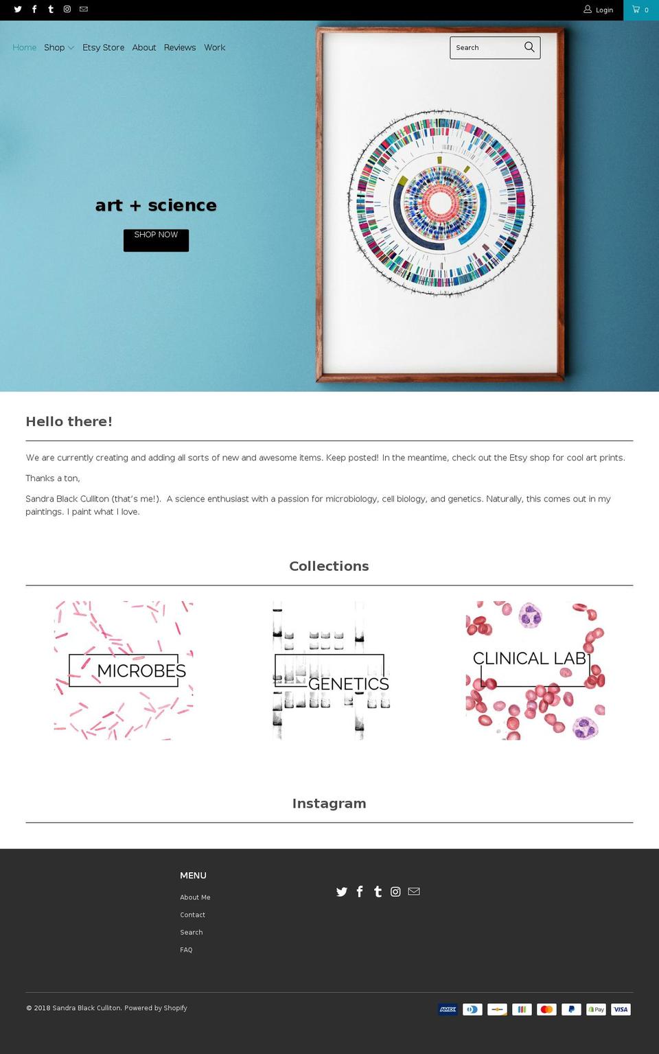 sandraculliton.com — Shopify storefront screenshot