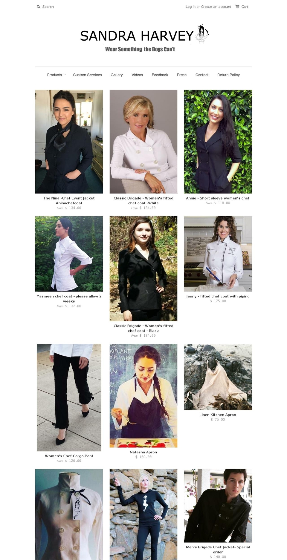 sandraharveydesigns.com — Shopify storefront screenshot