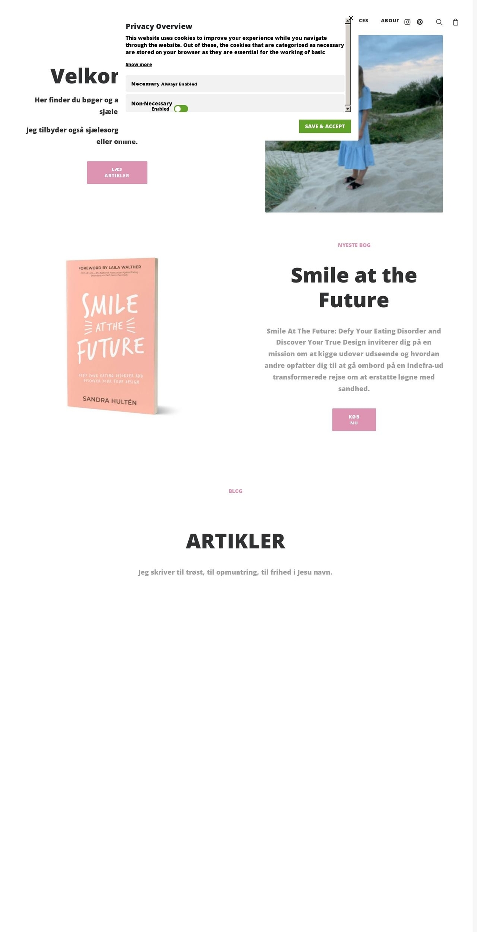 sandrahulten.com — Shopify storefront screenshot