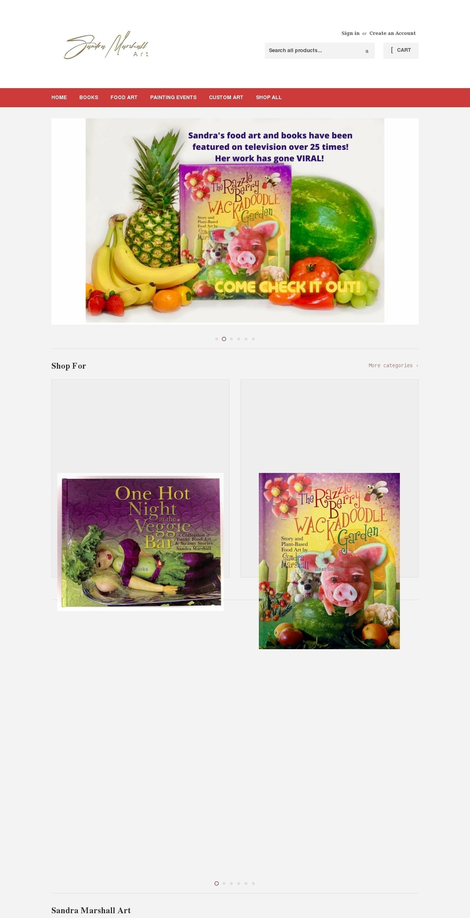 sandramarshallart.com shopify website screenshot