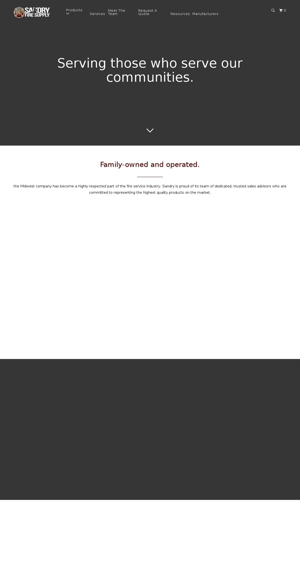 sandryfire.com — Shopify storefront screenshot