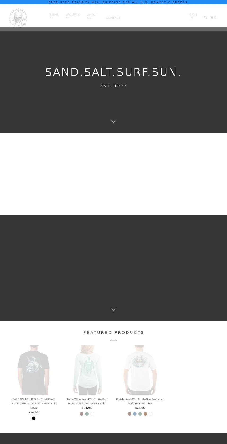 sandsaltsurfsun.com — Shopify storefront screenshot