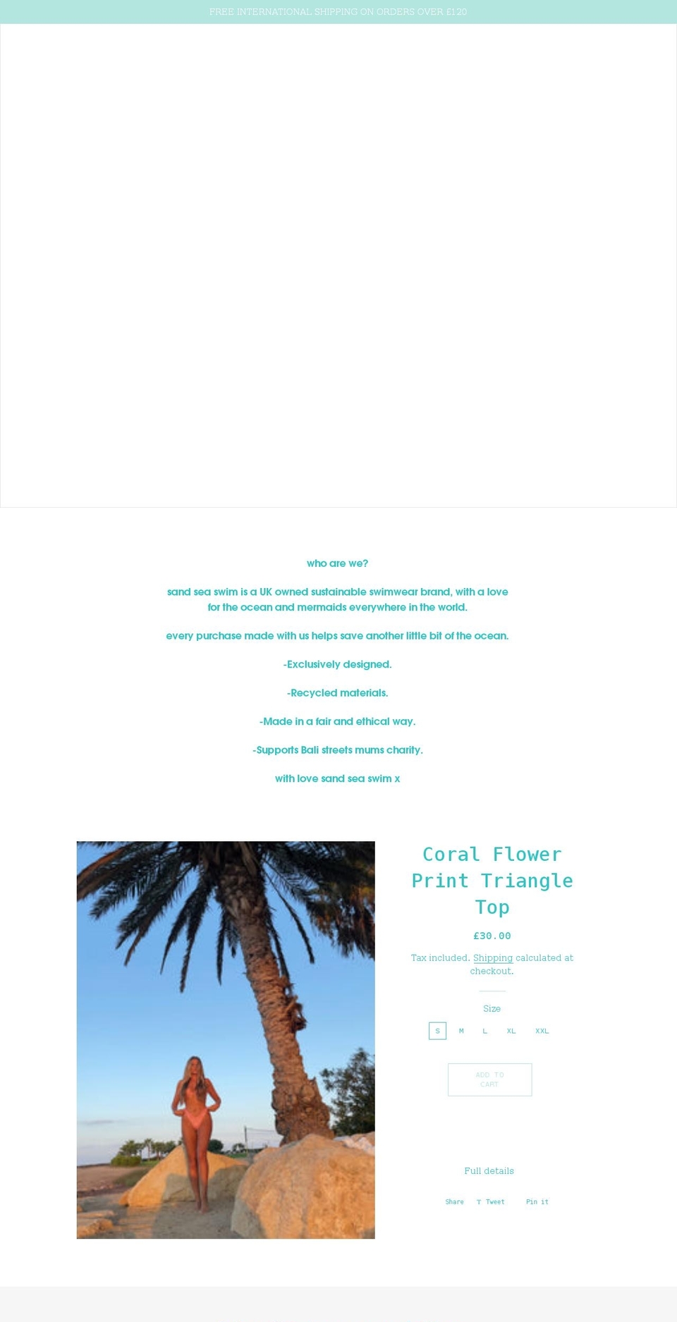 sandseaswim.com shopify website screenshot