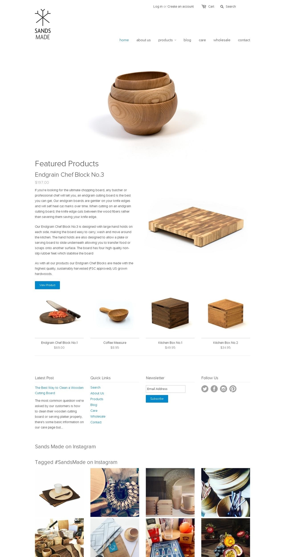 sandsmade.com shopify website screenshot