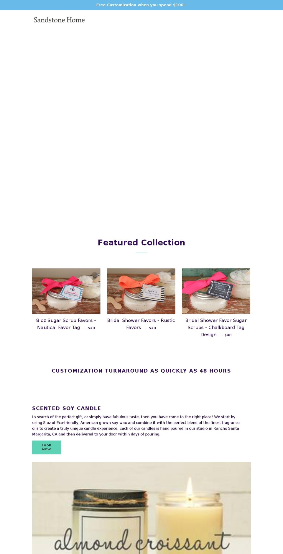 sandstonehome.com shopify website screenshot