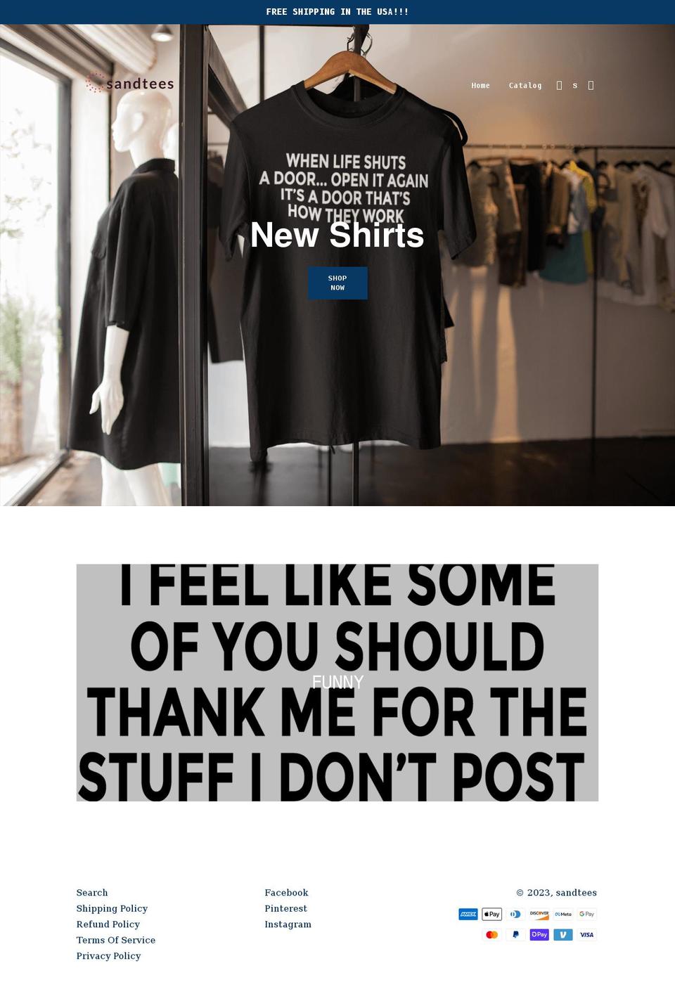 sandtees.com shopify website screenshot