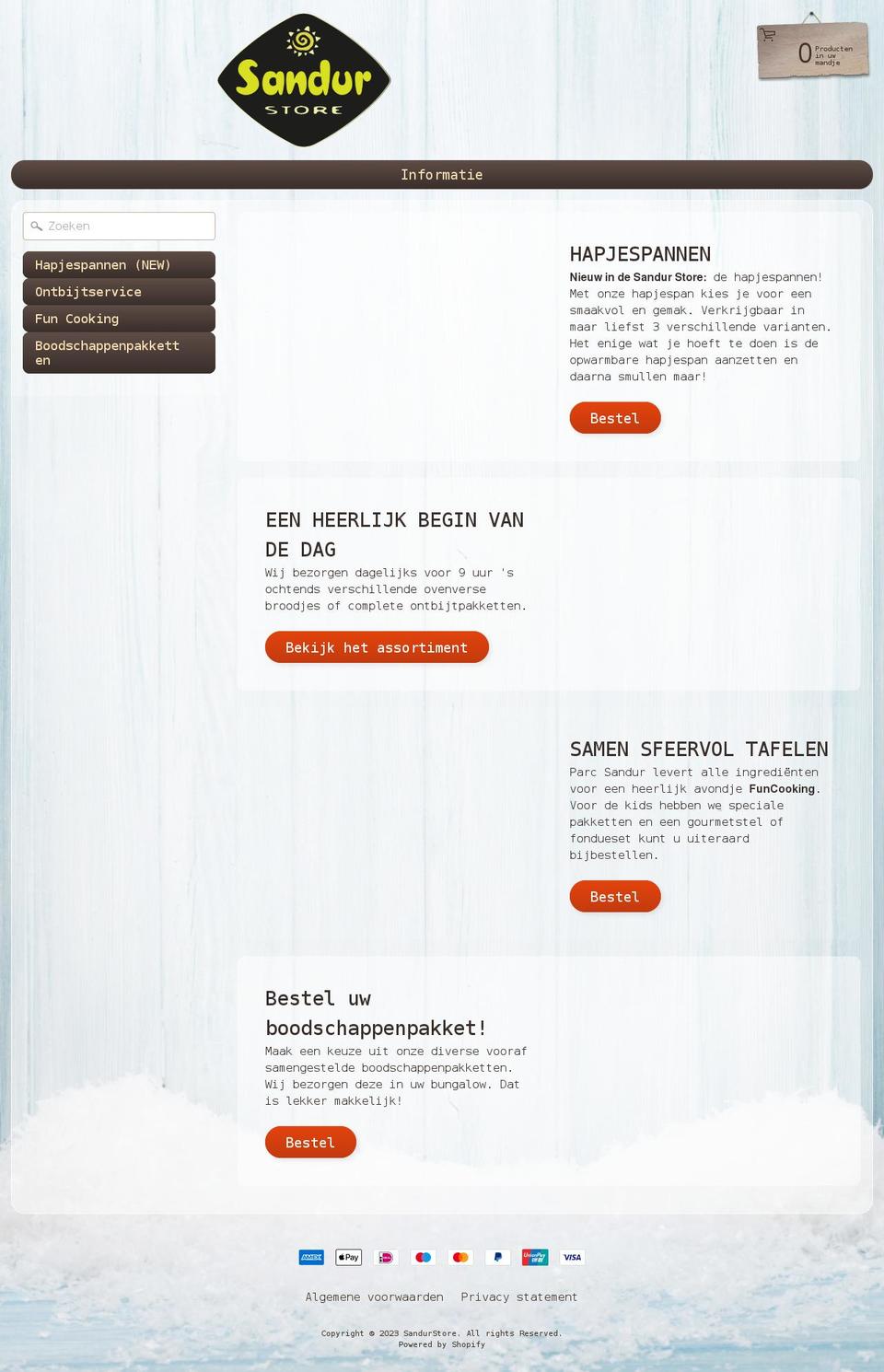 sandur.store shopify website screenshot