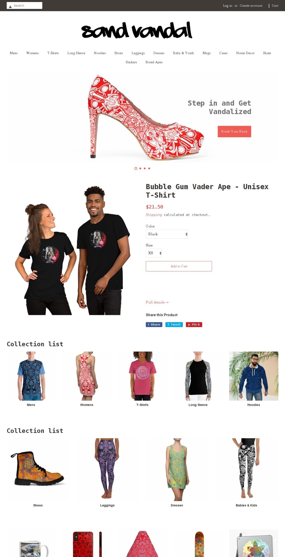 sandvandal.com shopify website screenshot