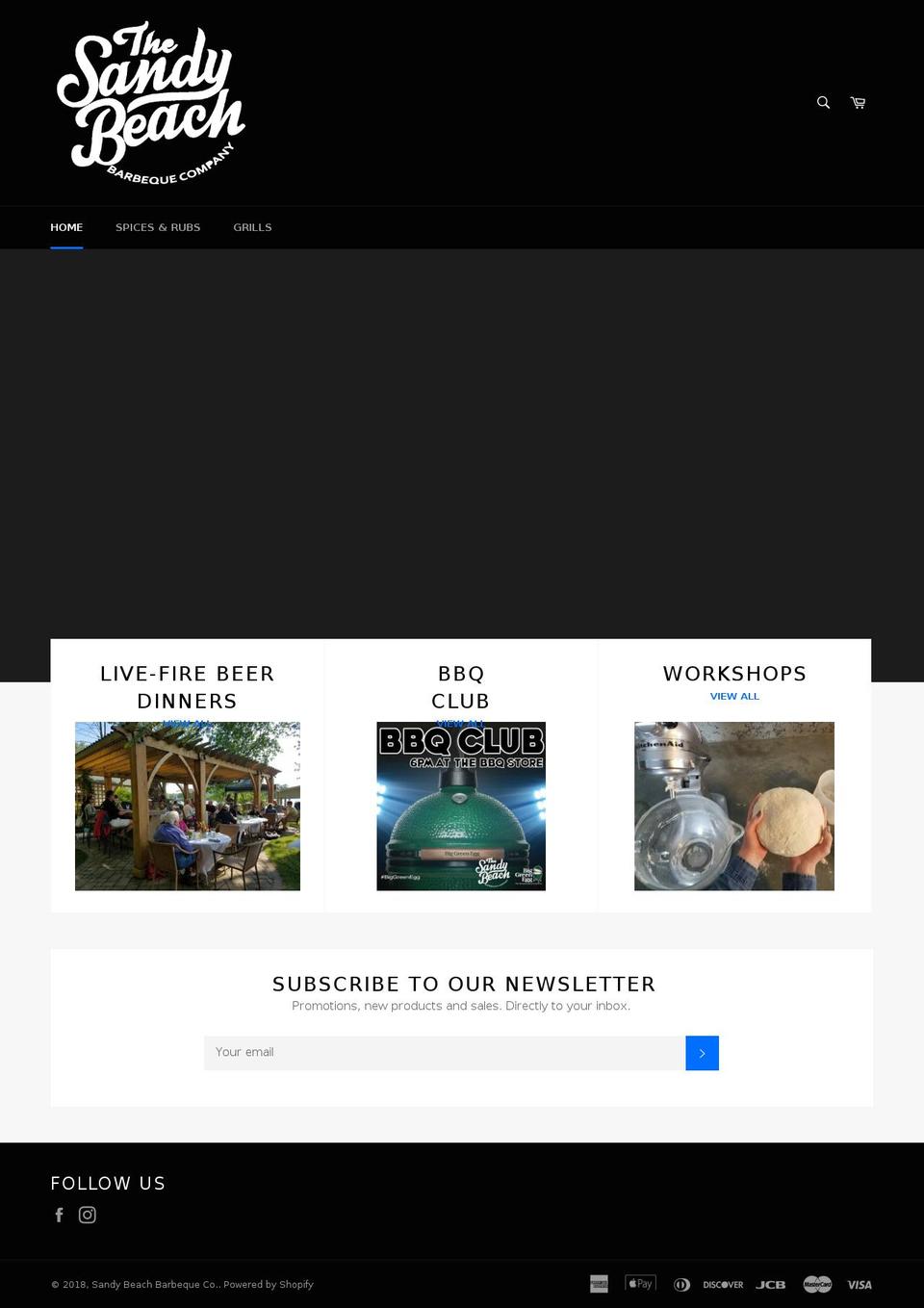 sandybeachbbq.com shopify website screenshot