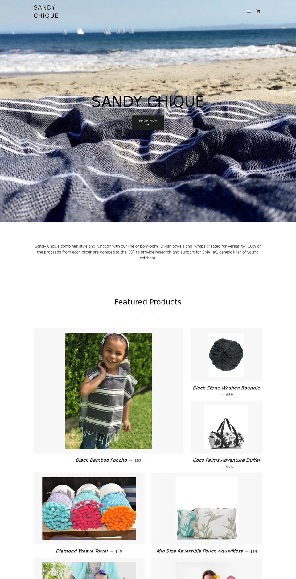 sandychique.com shopify website screenshot