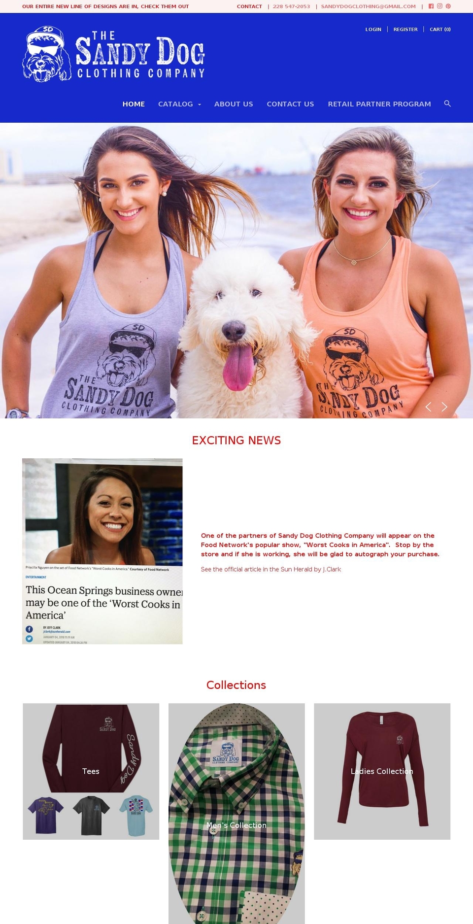 sandydogclothing.com — Shopify storefront screenshot