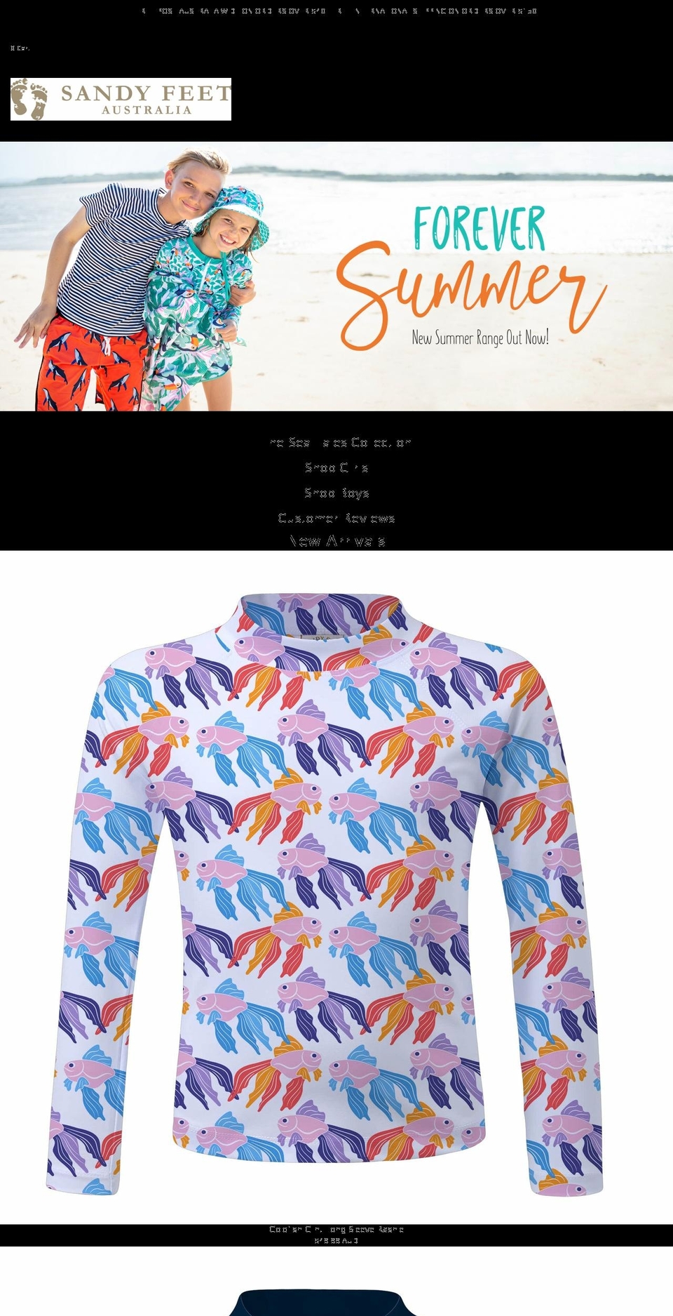 sandyfeetswimwear.com — Shopify storefront screenshot