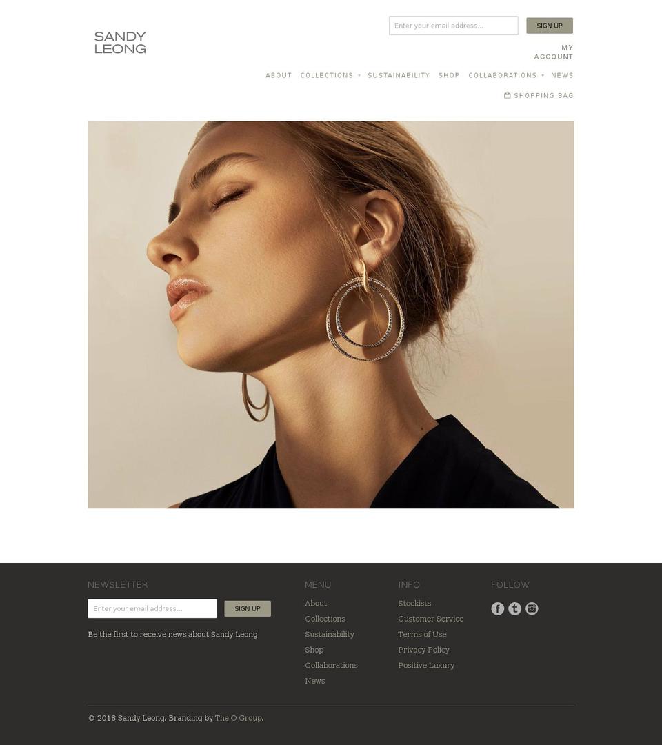 sandyleong.com shopify website screenshot