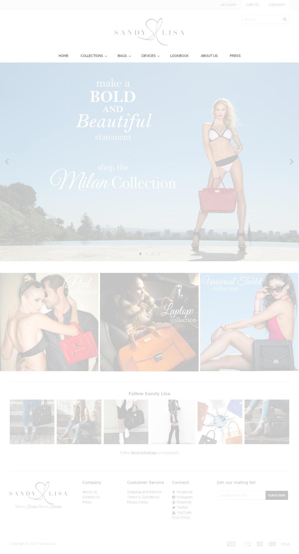 sandylisa.com shopify website screenshot