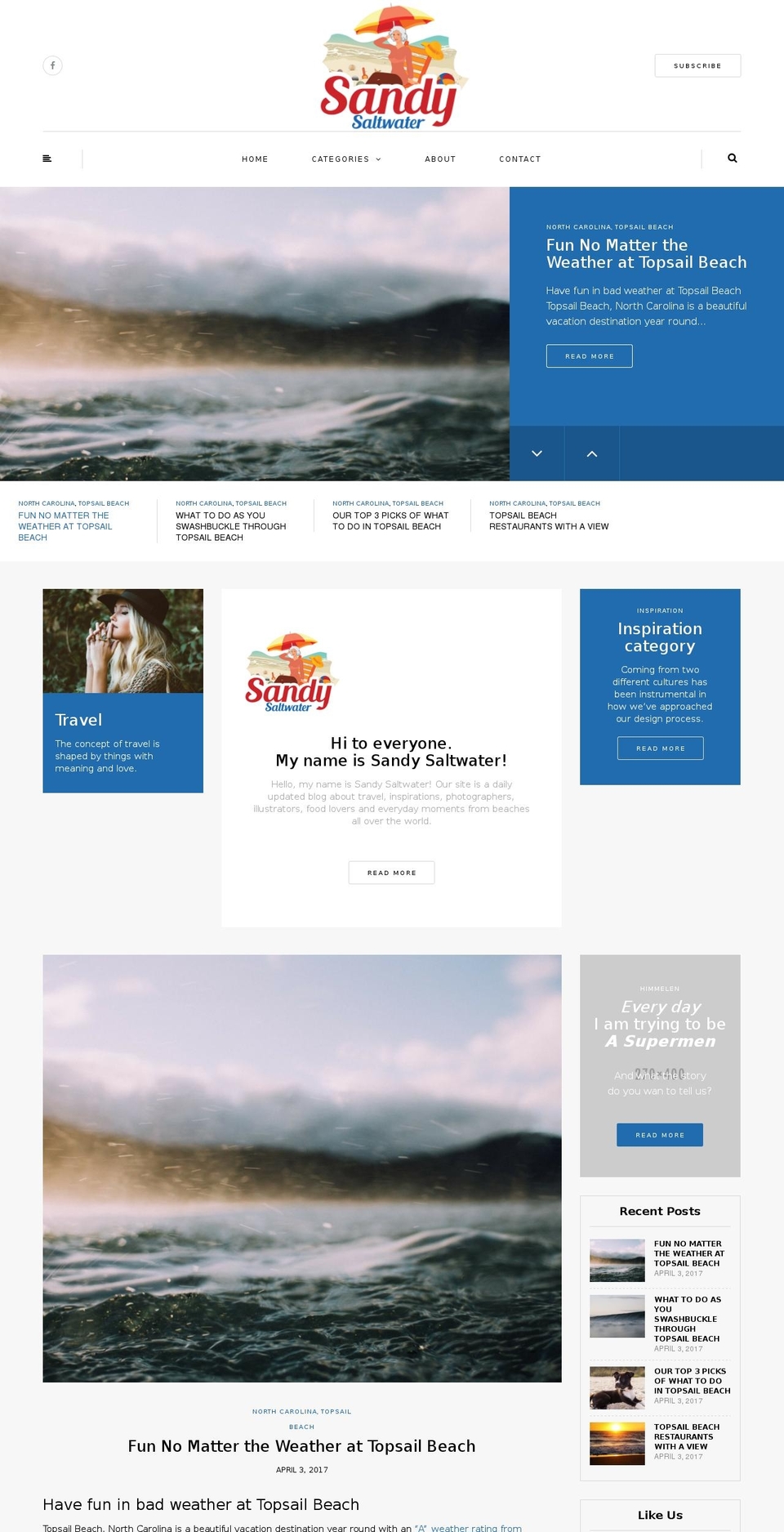 sandysaltwater.com shopify website screenshot