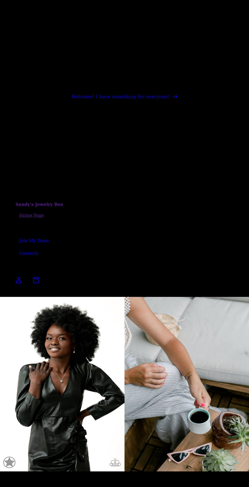 sandysjewelrybox.com shopify website screenshot