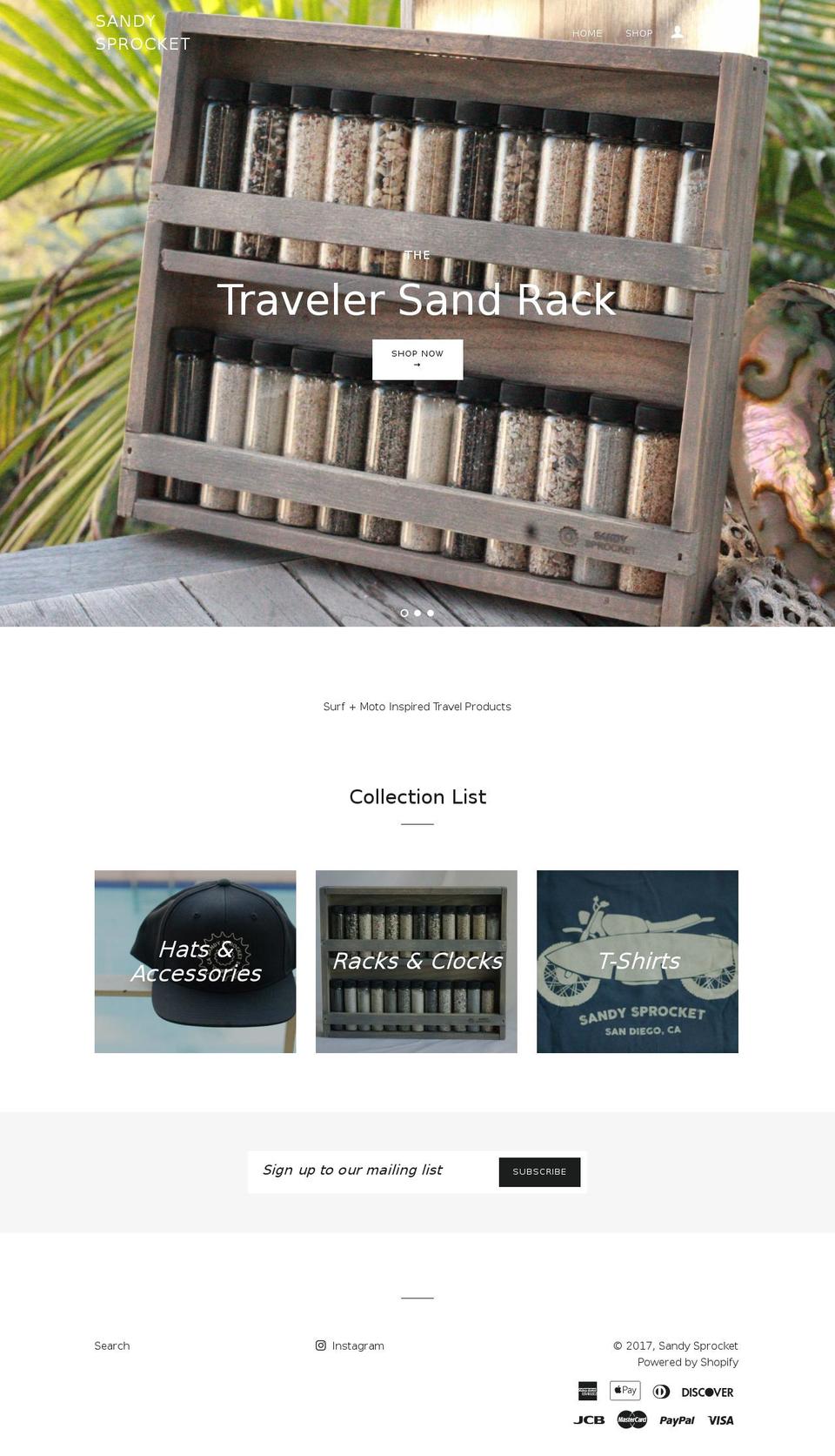 sandysprocket.com shopify website screenshot