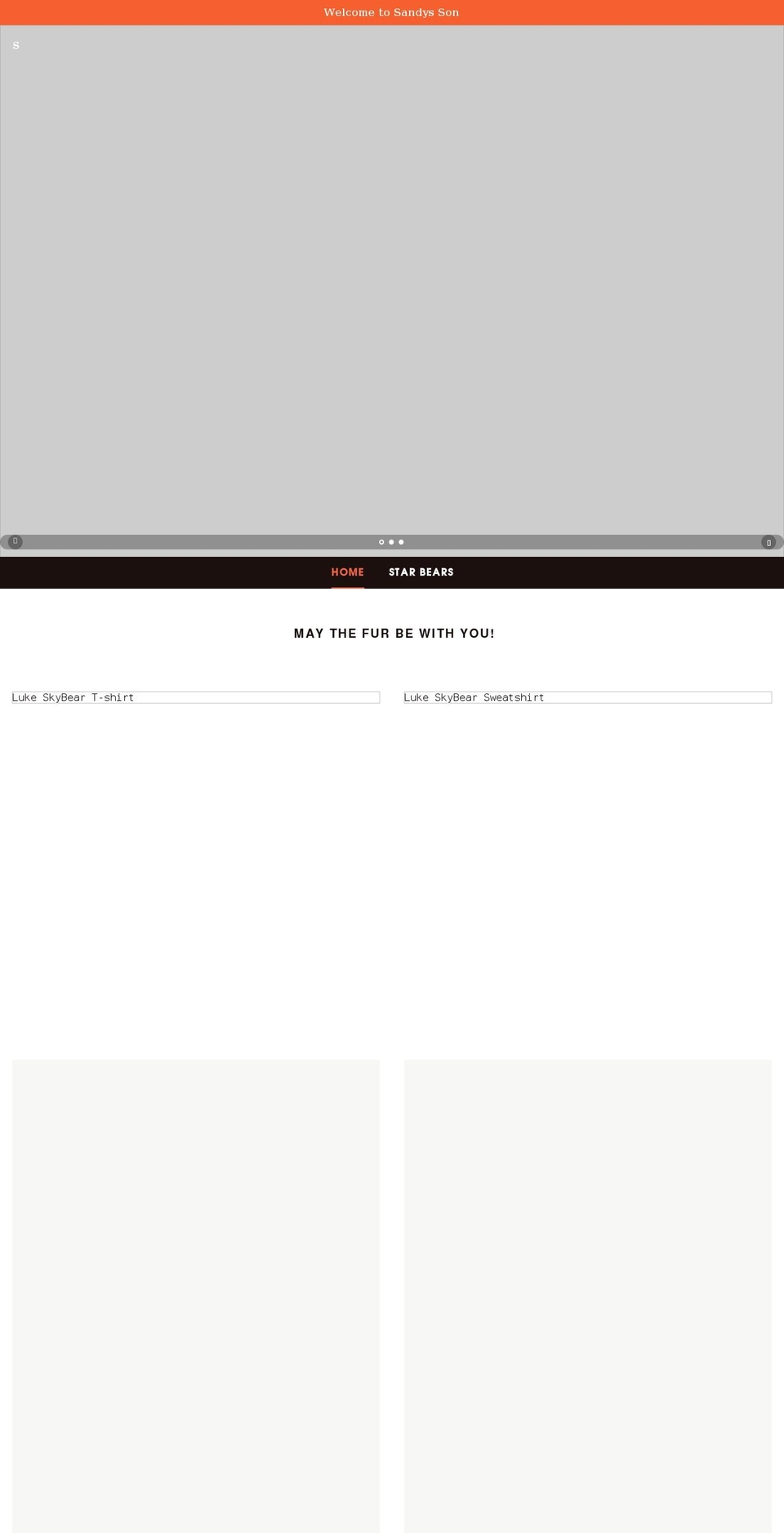 sandysson.com shopify website screenshot