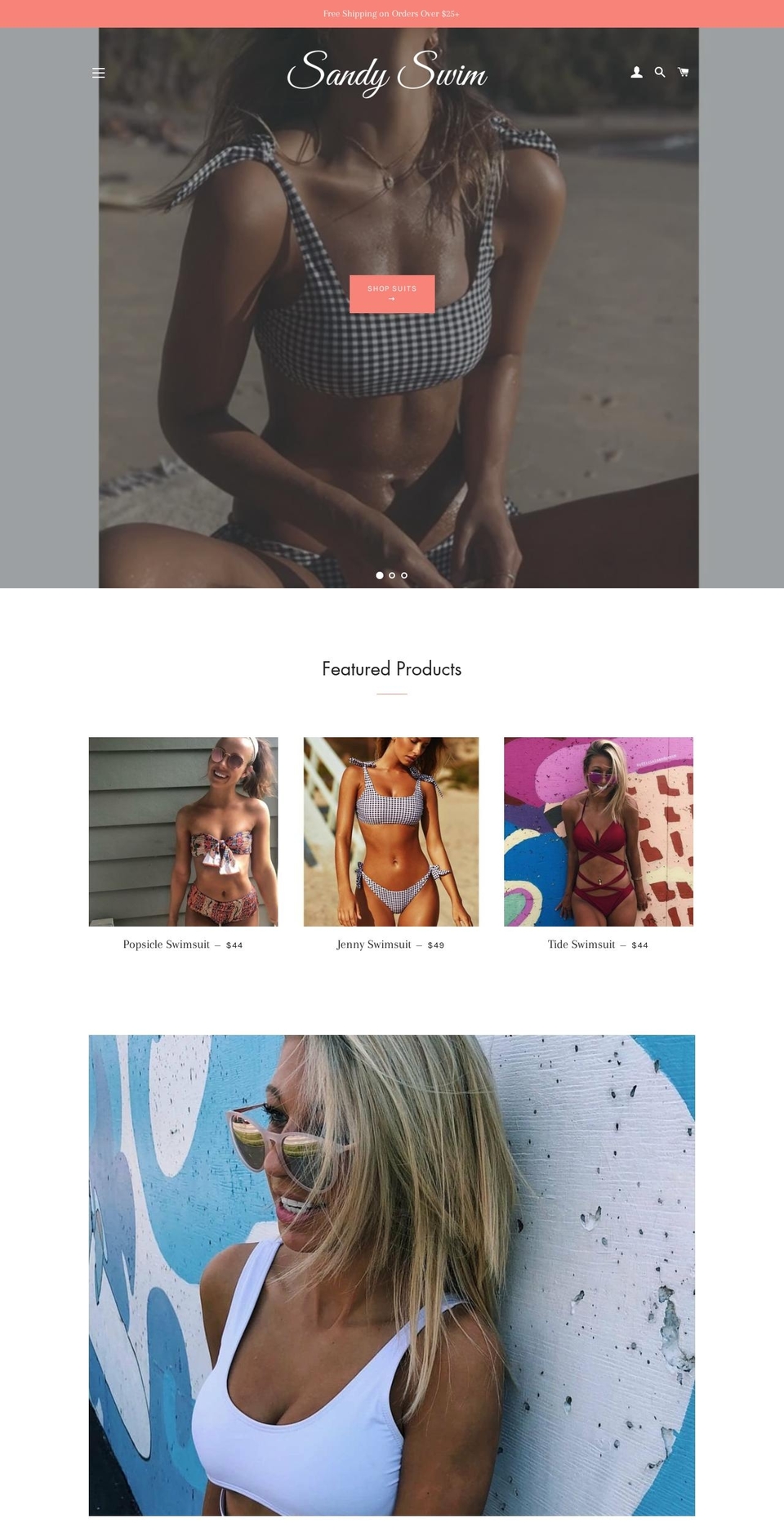 sandyswim.com — Shopify storefront screenshot