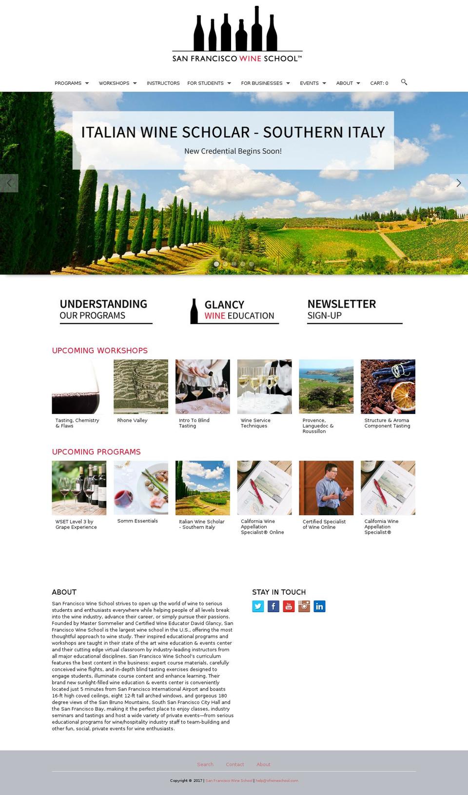 sanfranciscowineschool.com shopify website screenshot