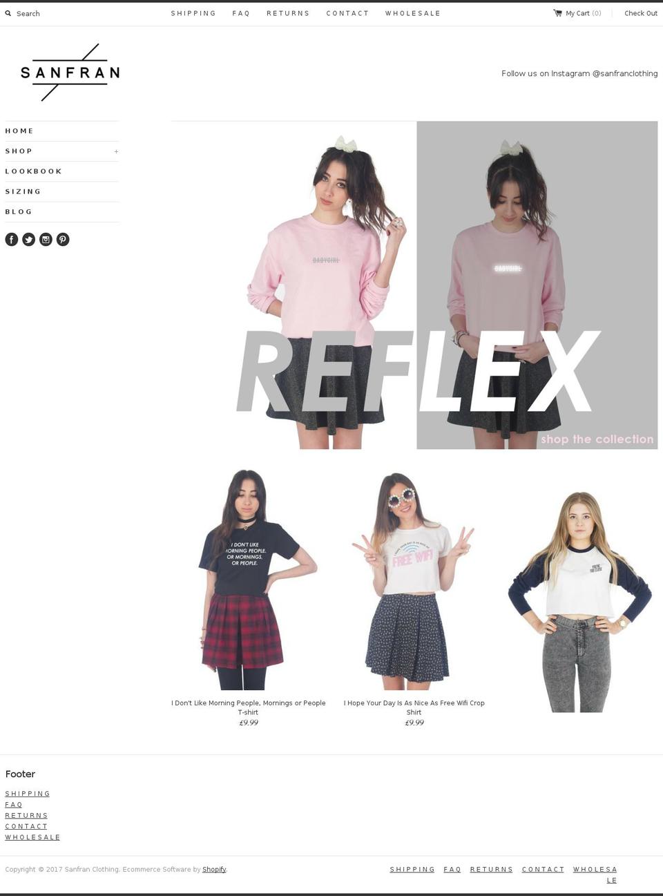 sanfranclothing.com shopify website screenshot