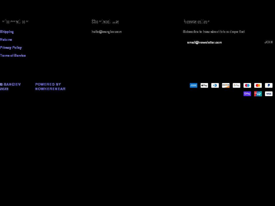 sangiev.com shopify website screenshot