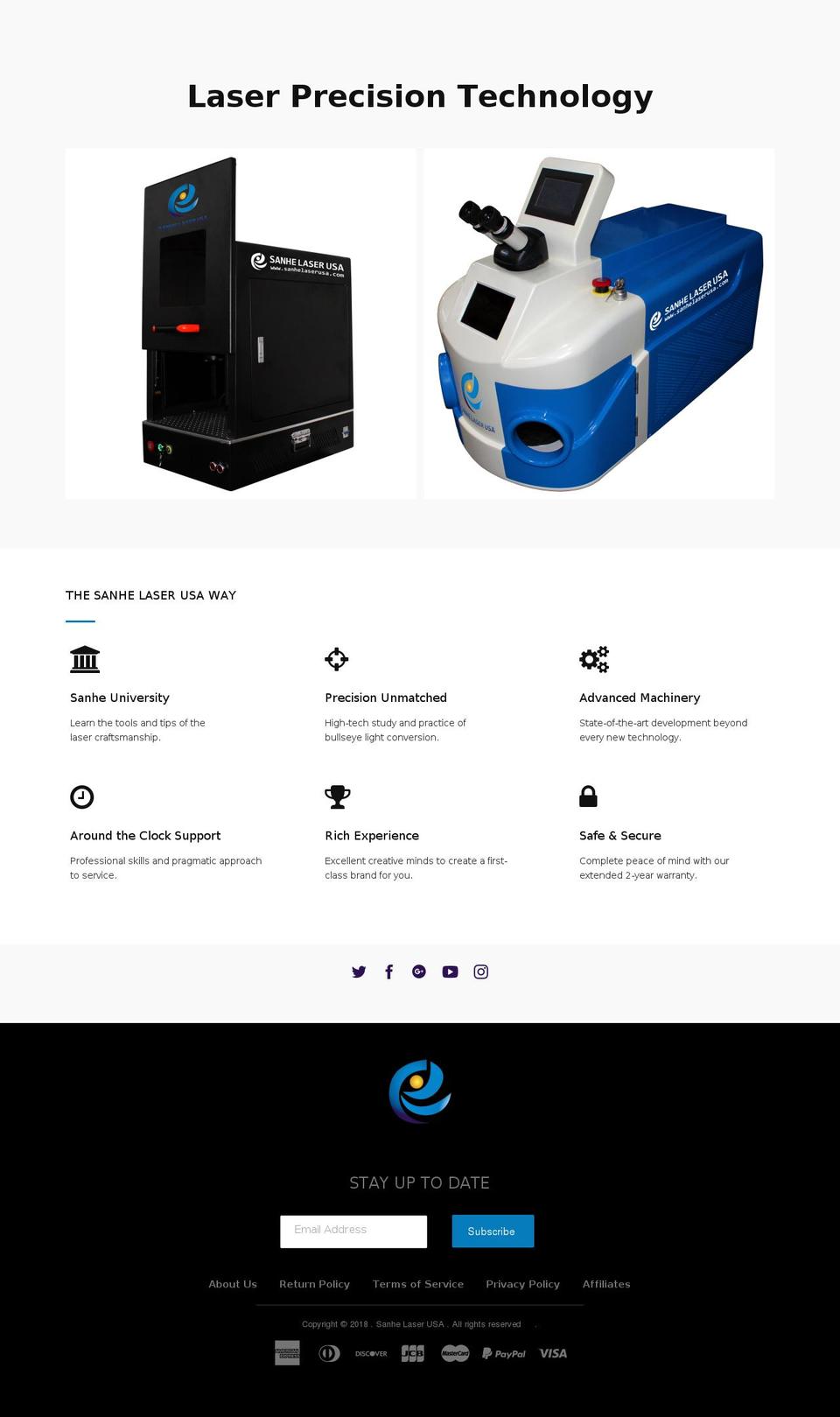 sanhelaserusa.com — Shopify storefront screenshot