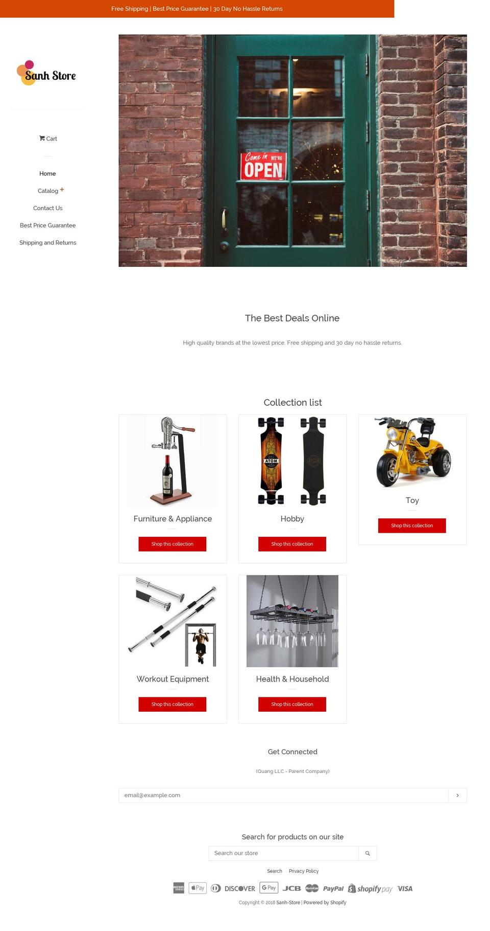 sanhstore.com — Shopify storefront screenshot