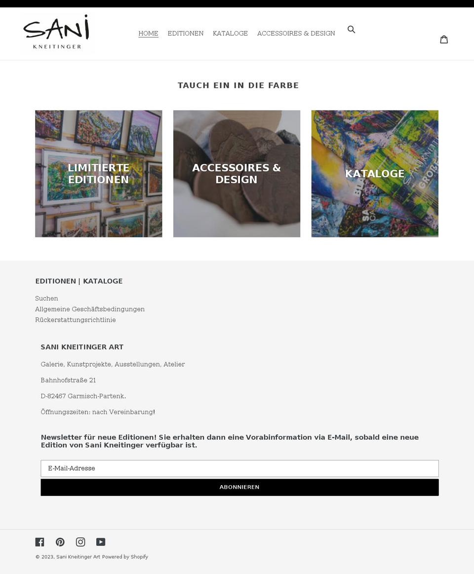 sani-kneitinger-art.myshopify.com shopify website screenshot