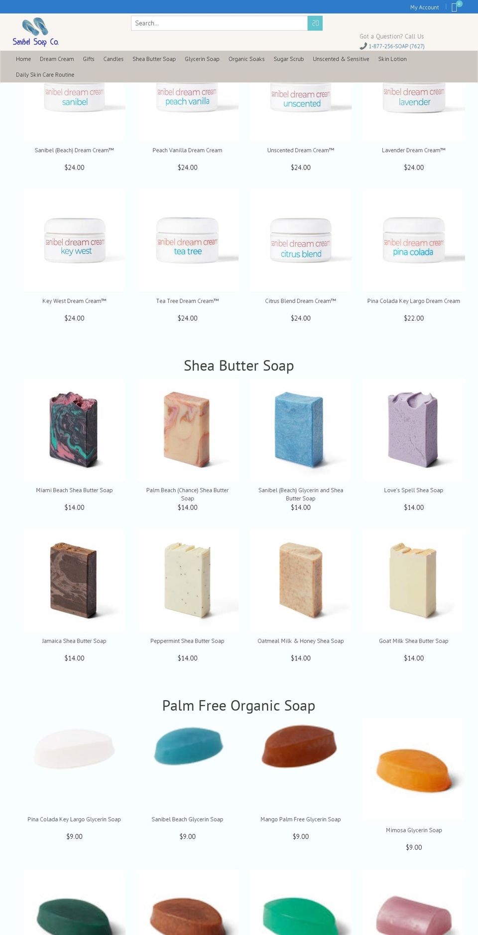 sanibelsoapco.com shopify website screenshot