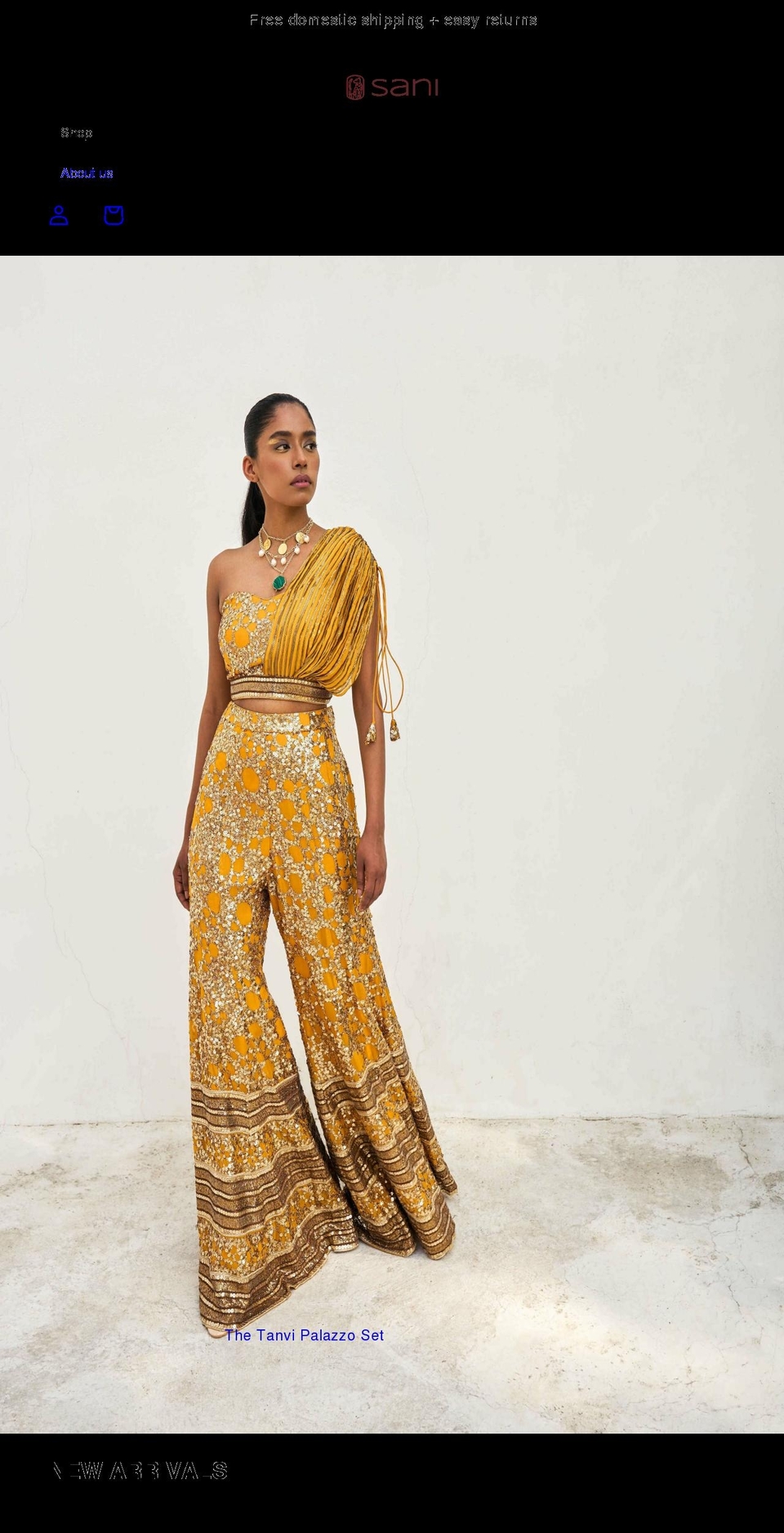 sanidesigns.com — Shopify storefront screenshot