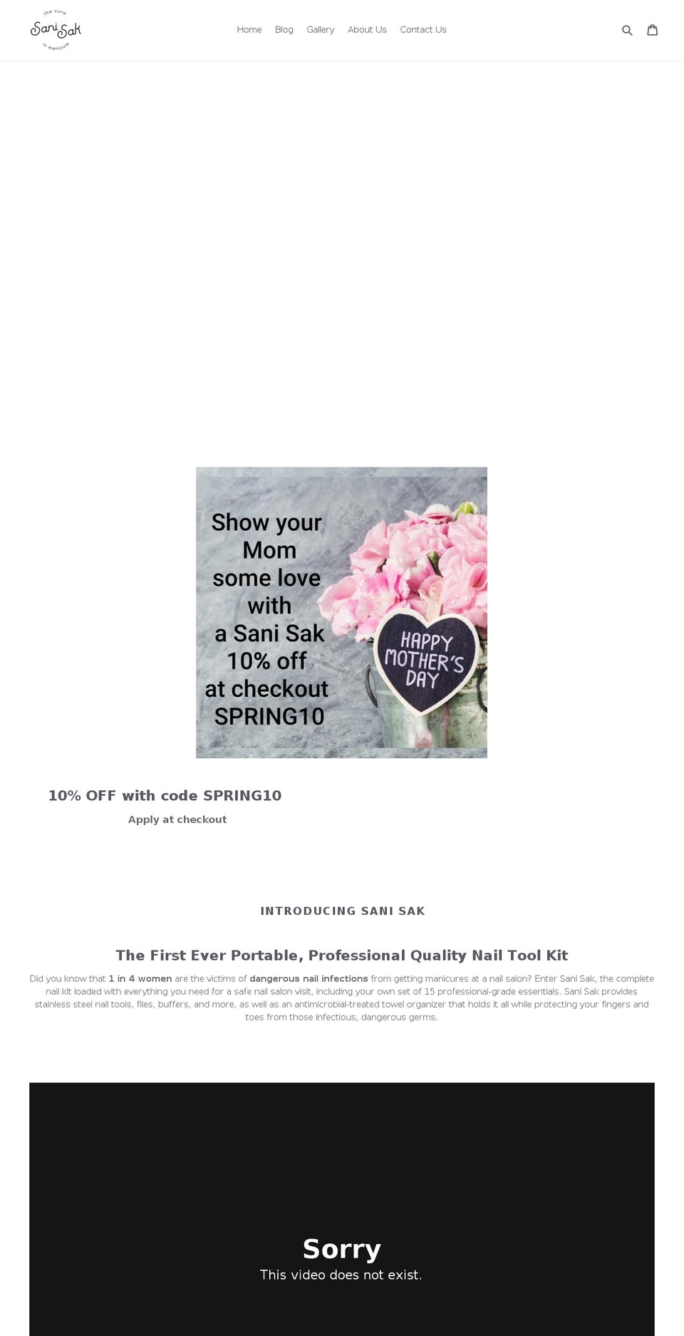 sanisak.com shopify website screenshot