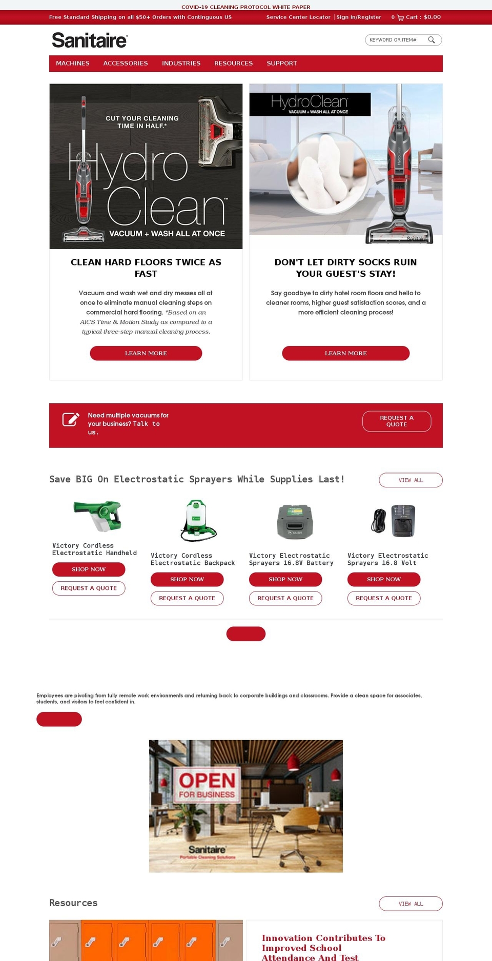 sanitairecommercial.com shopify website screenshot